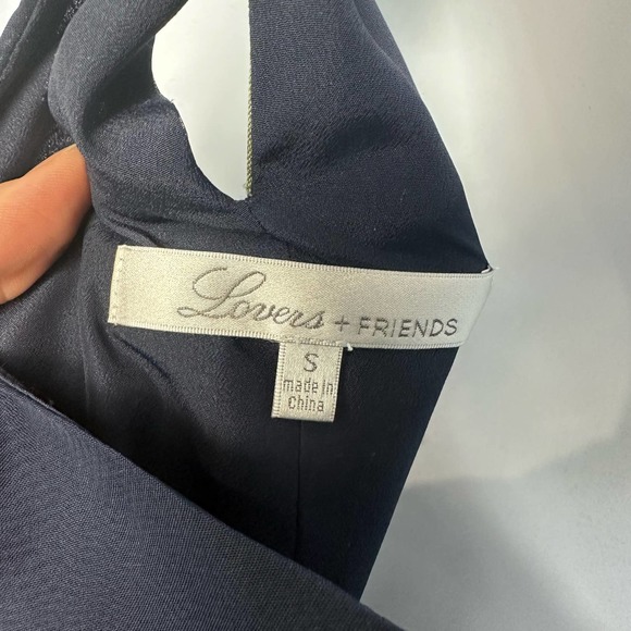 Lovers + Friends Dress Gigi Wrap Floral Mini Ruffle Sleeveless Halter Blue Pink - Picture 4 of 9